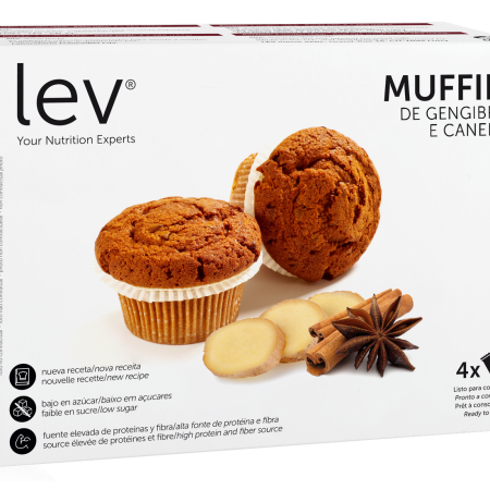 muffin sabor a gengibre e canela lev, uma opção saudável, para adicionar à dieta