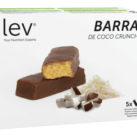 barra de coco crocante lev com cobertura de chocolate: snack saudável para a dieta