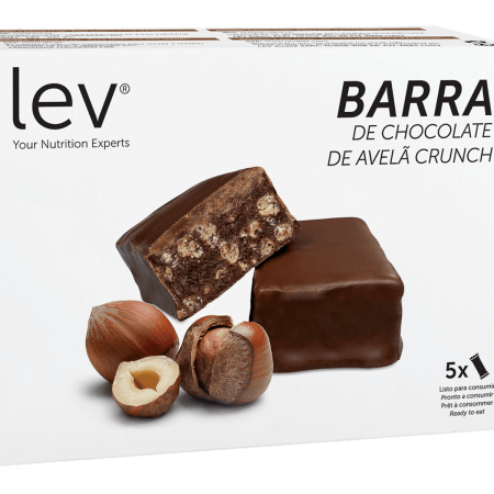 barra de chocolate de avelã crunch lev: snacks saudáveis para adicionar à sua dieta
