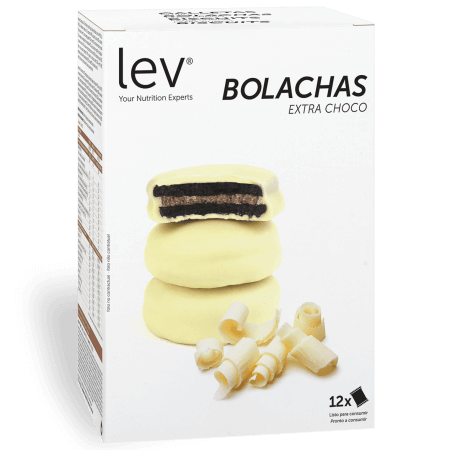 bolachas extra choco lev, bolacha com creme de cacau e cobertura de chocolate branco, ideais para adicionar à dieta