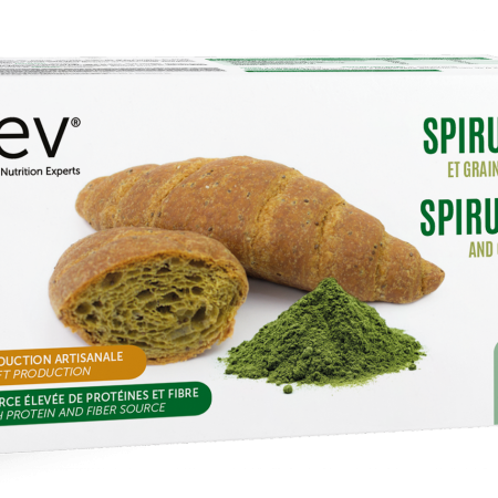spirulina and chia seeds croissant - high protein, low carb, sugar free, suitable for diet