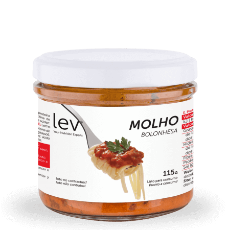 molho bolonhesa lev pronto a consumir, uma versão saudável