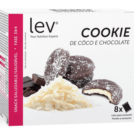 cookie de coco e chocolate lev saudável
