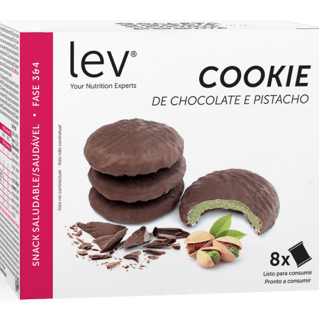 cookie de chocolate e pistacho lev saudavel