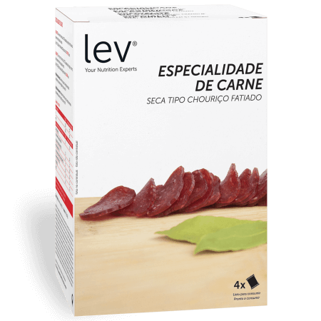 Especialidade de carne seca lev tipo chouriço fatiado
