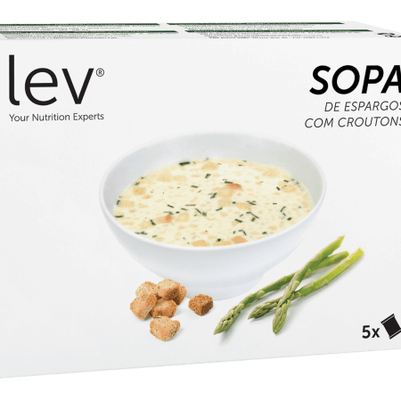 Sopa de espargos lev com croutons pronta a consumir