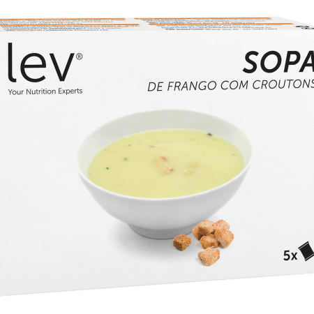 Sopa de frango lev com croutons pronta a consumir