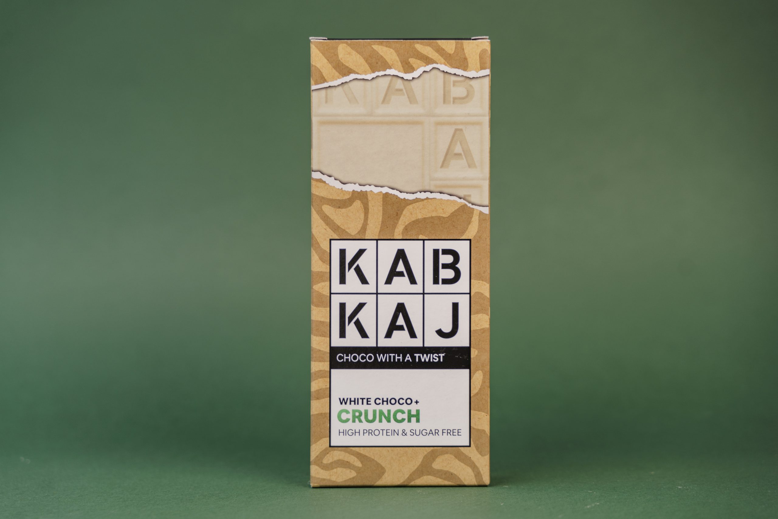kabkaj-white-choco-crunch Kabkaj - White choco crunch: chocolate branco crocante, sem açúcares, rico em proteína