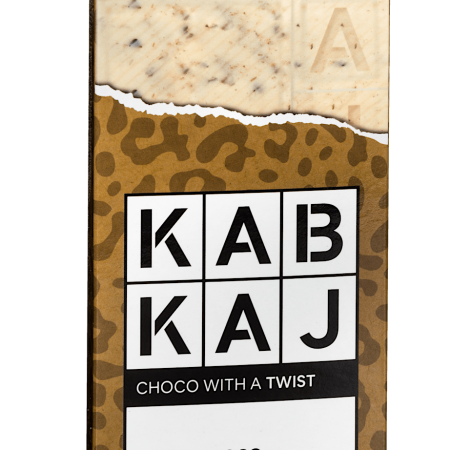 Kabkaj - white choco cookie - tablete de chocolate branco com pedaços de cookie, apto apra dieta
