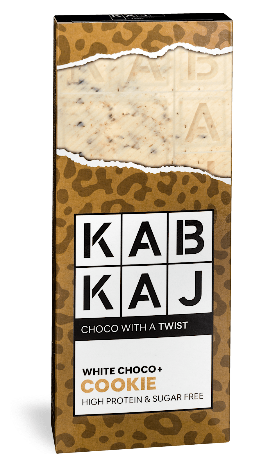 Cookie Kabkaj - white choco cookie - tablete de chocolate branco com pedaços de cookie, apto apra dieta