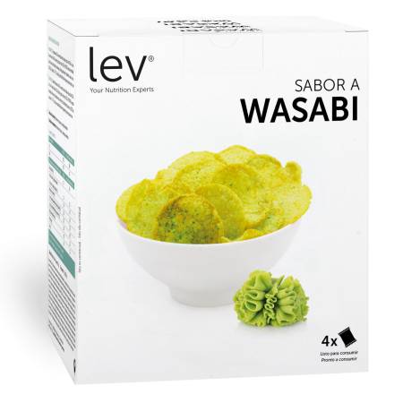 snack de soja sabor a wasabi, snack tipo batatas fritas com sabor a wasabi, apto para dieta